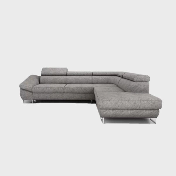 Fabio Corner Sofa Bed Right Grey