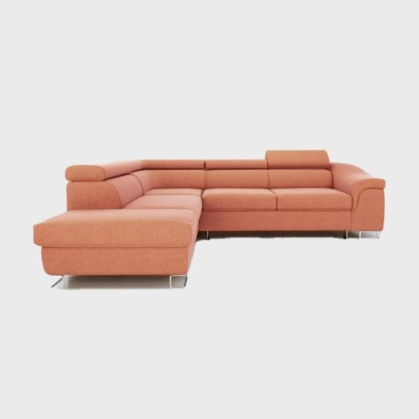 Lavos Corner Sofa Bed Left Orange
