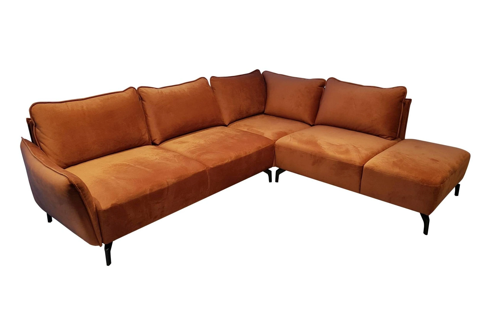Bella Corner Sofa Right Orange Velutto 33 Rust