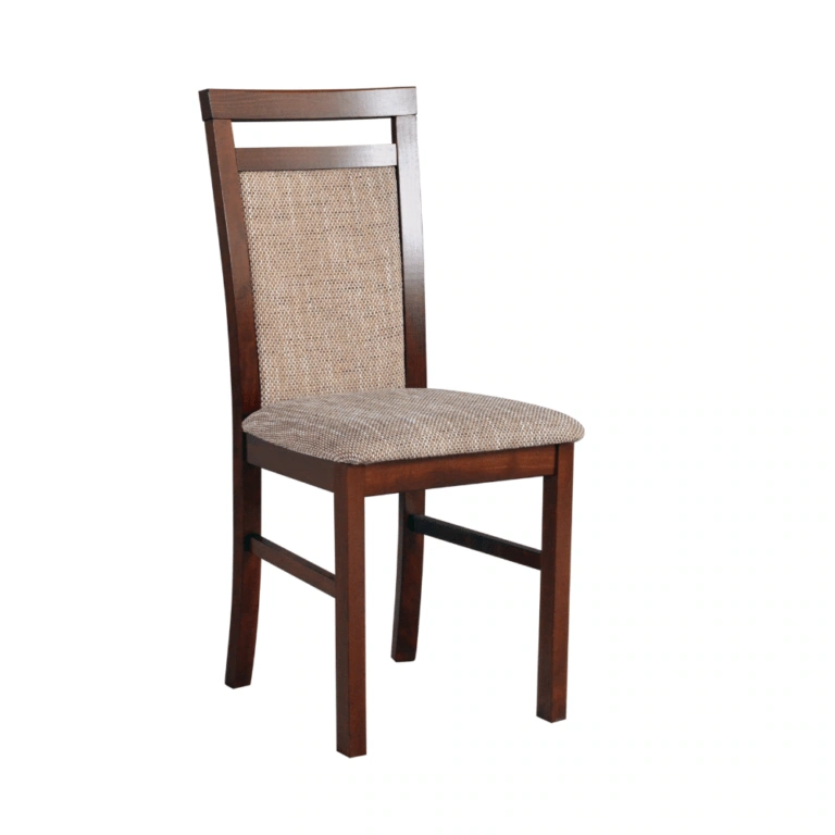 Milano 5 Wooden Chair Walnut / Beige 94 x 43 x 40 cm