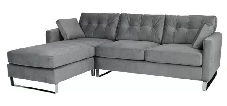 Hera Corner Sofa Left Grey Velluto 18 Anthracite