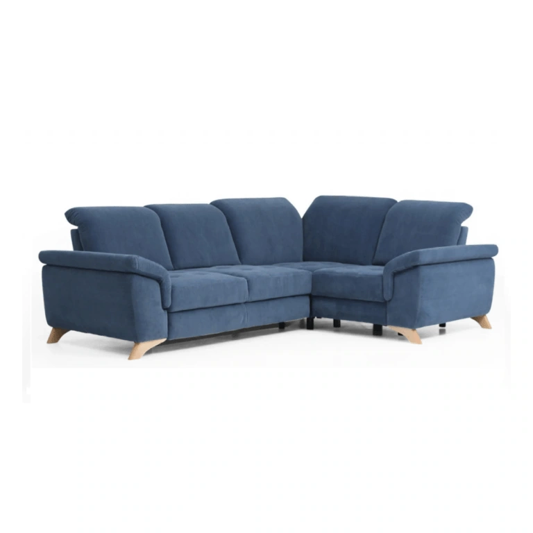 Barcelona Corner Sofa Bed Two Padded Armrest Right Dark Blue Mystic 603