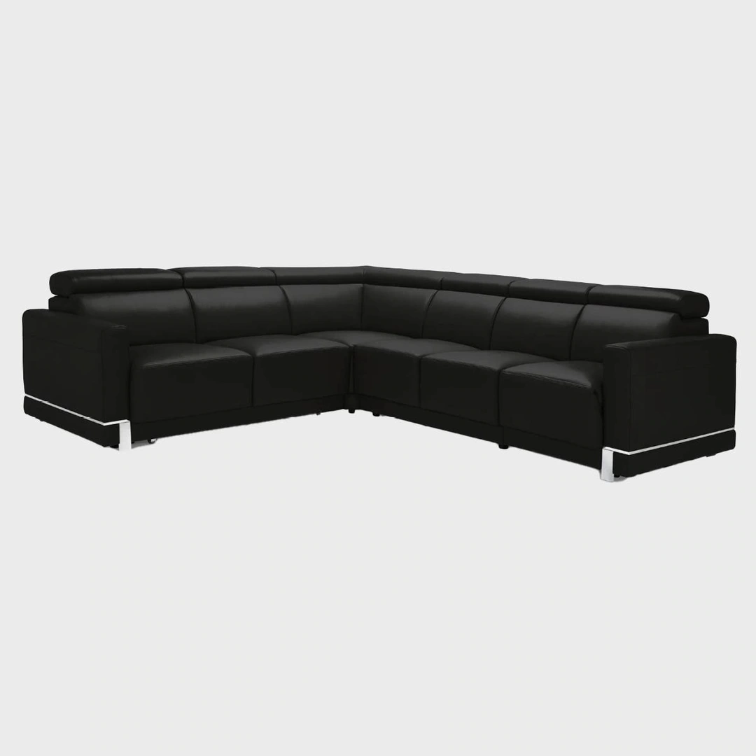 Belize Corner Sofa Bed Left Black Leather SKH 16