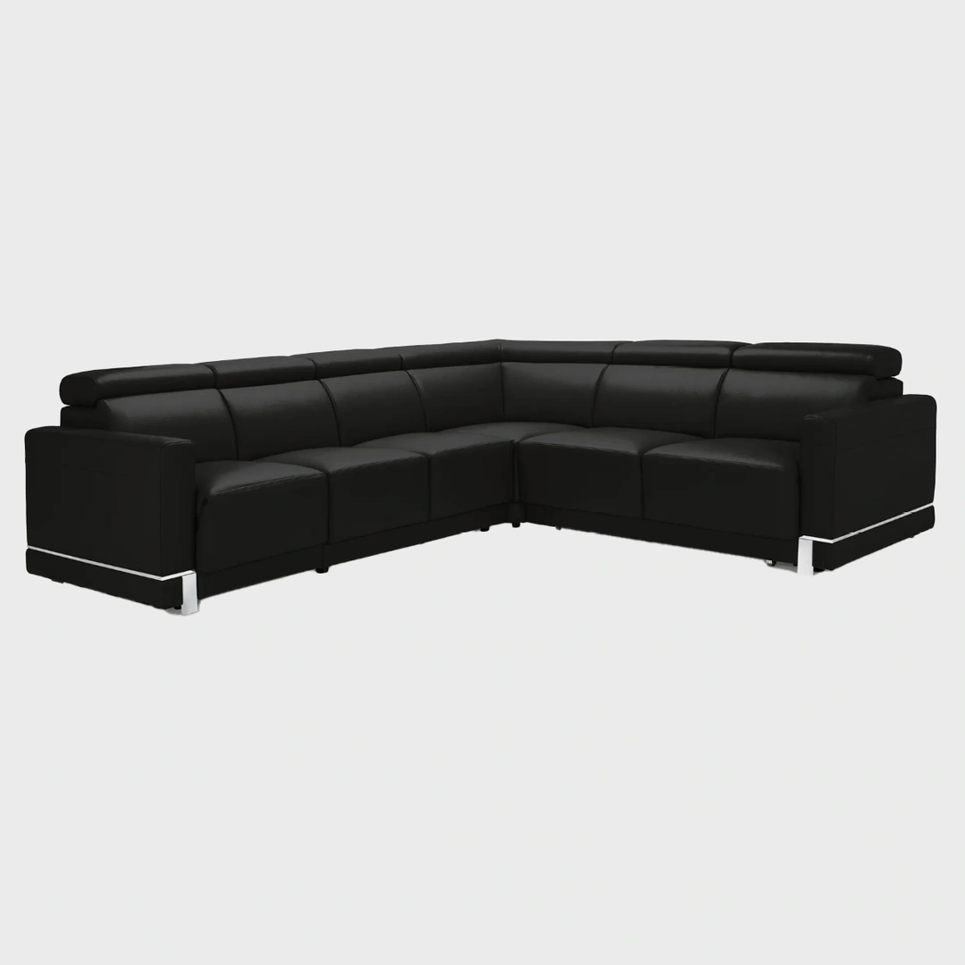 Belize Corner Sofa Bed Right Black Leather SKH 16