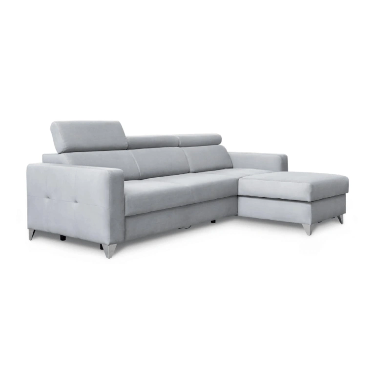Evan Corner Sofa Bed Right Grey