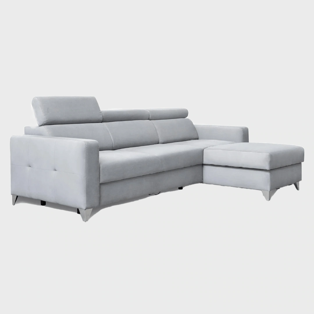 Evan Corner Sofa Bed Right Grey