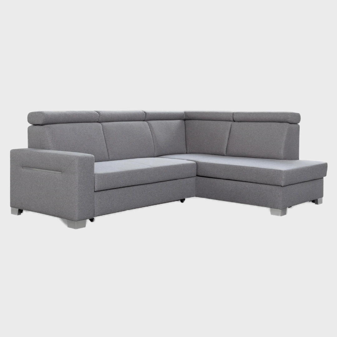 Focus Corner Sofa Bed Right Bright Grey Neat 90