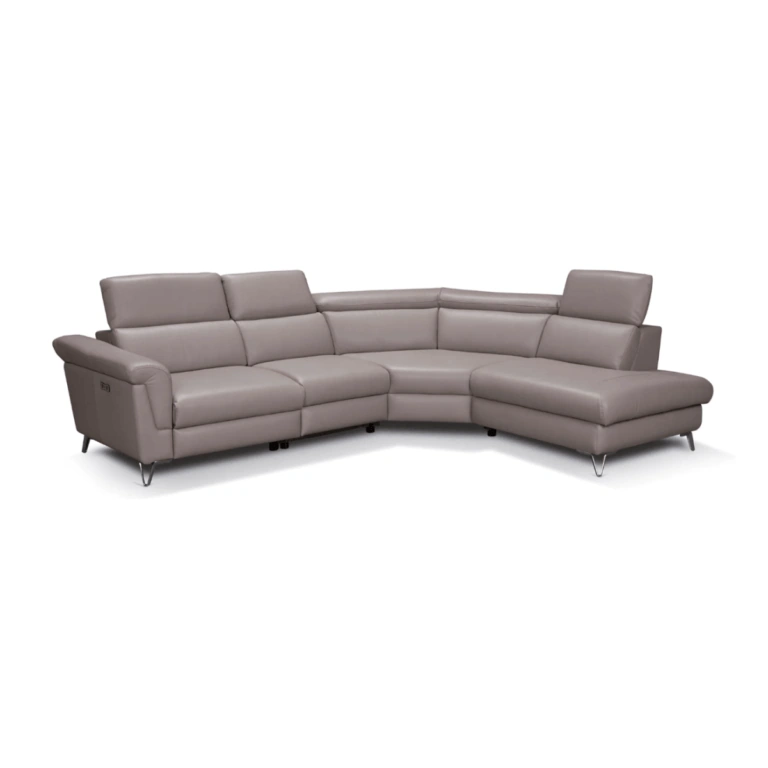 Hampton Corner Sofa Right Bright Cold Brown Leather DSH 03