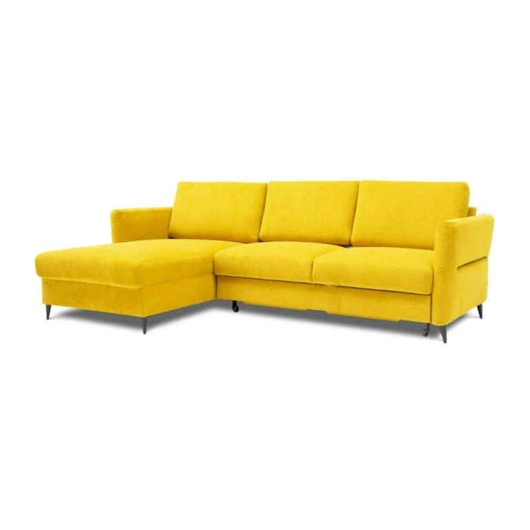 Orlando Corner Sofa Bed Left Mustard Mystic 514