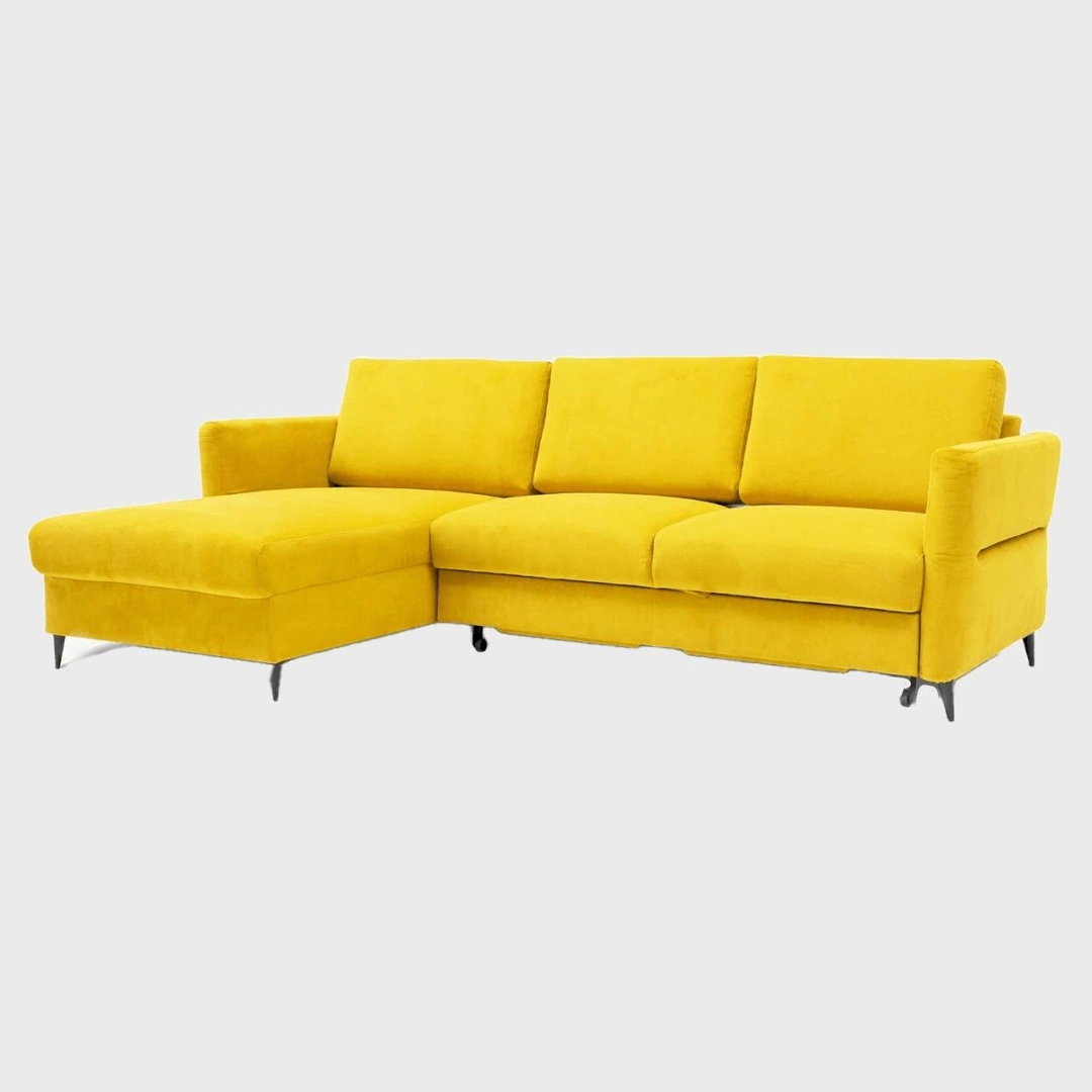 Orlando Corner Sofa Bed Left Mustard Mystic 514