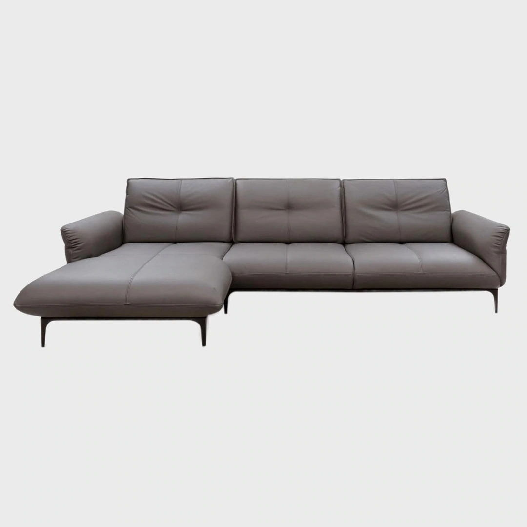 Reggio Corner Sofa Left Grey Leather SKT 02