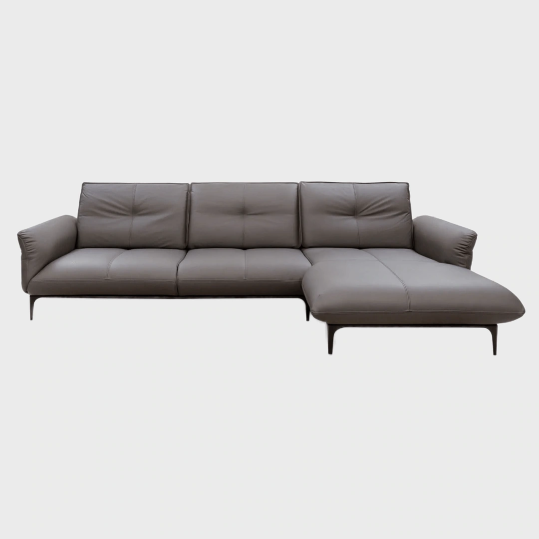 Reggio Corner Sofa Right Grey Leather SKT 02