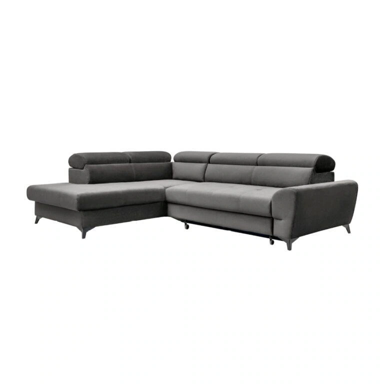 Swan Corner Sofa Bed Left Black Manila 18