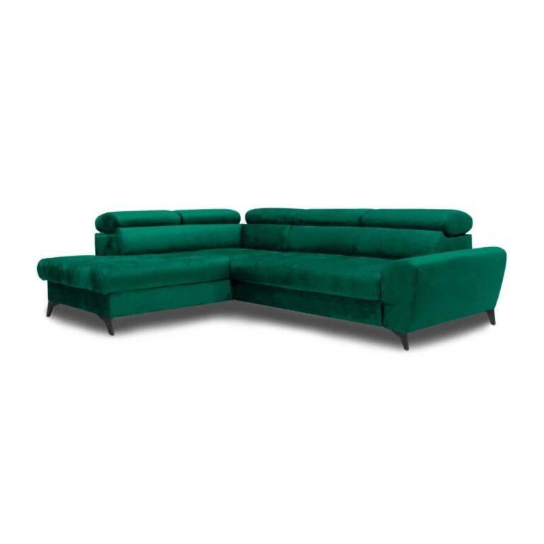 Swan Corner Sofa Bed Left Bottle Green Sunny 2225