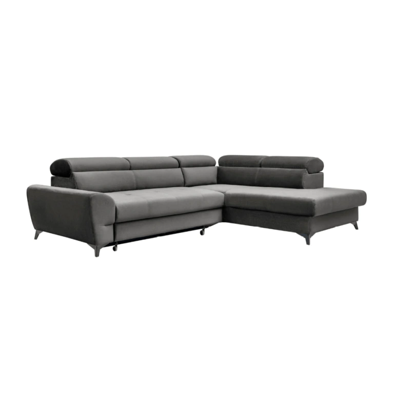 Swan Corner Sofa Bed Right Black Manila 18