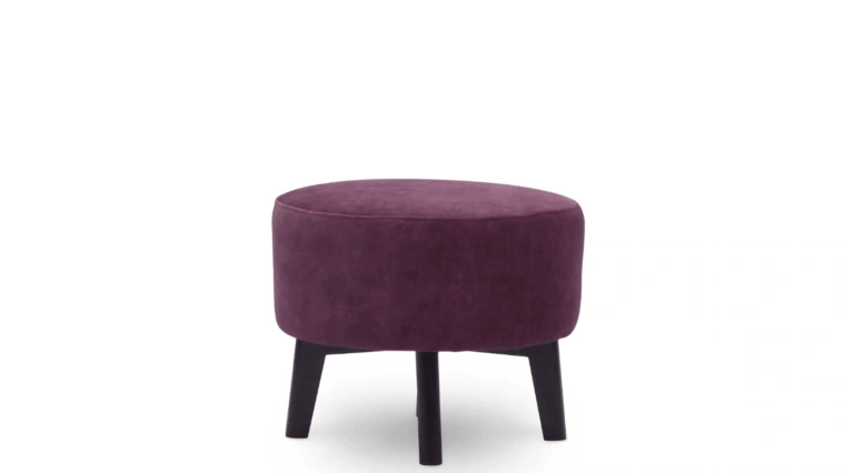 Wing Footstool Round Burgundy Zoya 04