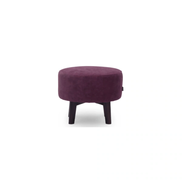 Wing Footstool Round Burgundy Zoya 04