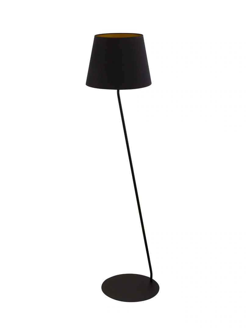 Lizbona Floor Lamp with Shade Black and Copper